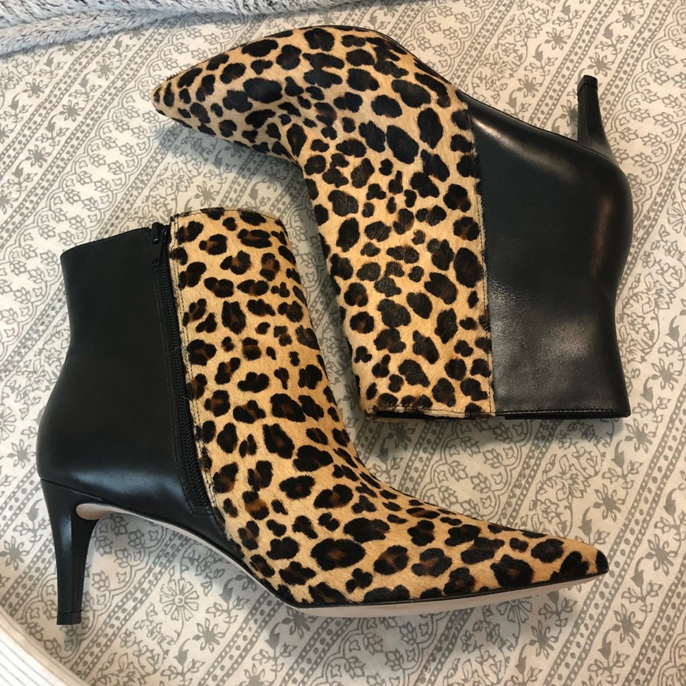 Cheetah Heeled Booties (NWOT)